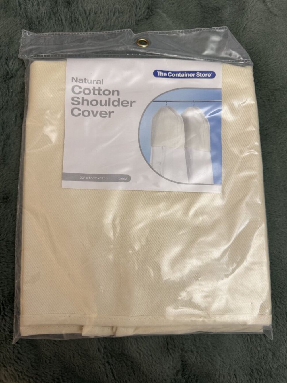 NWT Natural Cotton Shoulder Cover 22" X 12" X 1.5" The Container Store